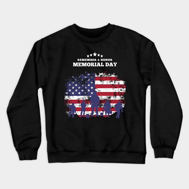 Red and Blue Patriotic Memorial Day Crewneck Sweatshirt by unique_design76